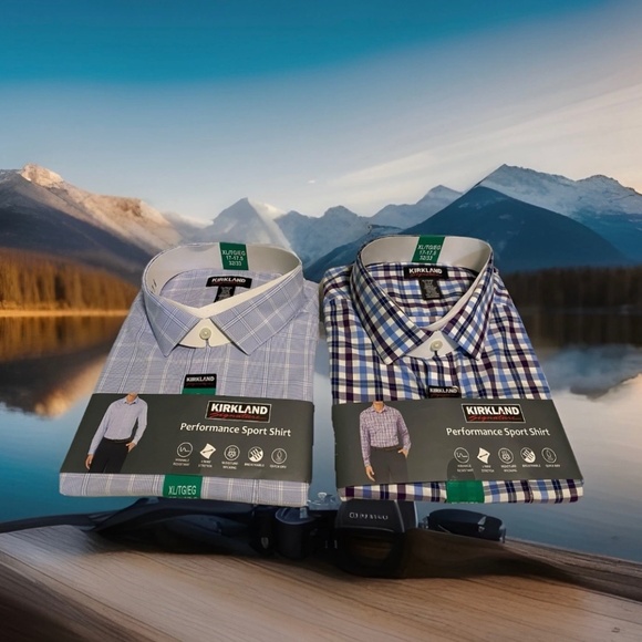 2 Men's Performance Sport Shirt, Multi, XL 17-17.5 32/33 NWT Quick Ship - Picture 1 of 9